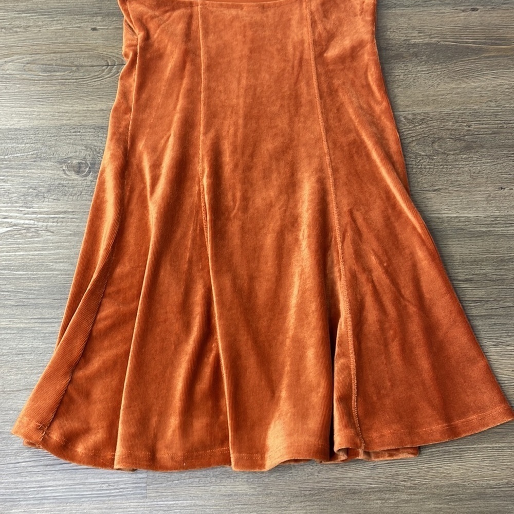 Wild Fable Women’s Orange Rust Ribbed Velvet Spaghetti Strap Mini Dress, size XS - Picture 12 of 12